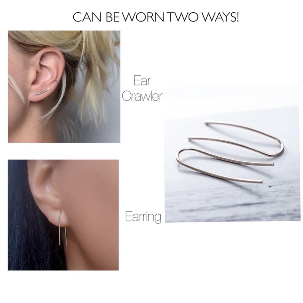 Silver Ear Wire Crawler/Earrings - Picture 2 of 7